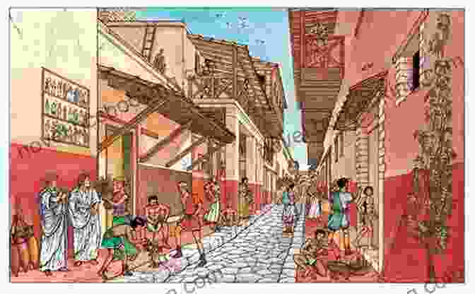 A Bustling Street Scene In Pompeii, Depicted In The Book Escape From Pompeii (Graphic Expeditions)