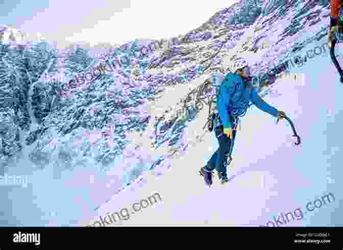 A Mountaineer Ascends A Steep, Snow Covered Mountain Peak, With The Vast Alps Stretching Out Behind. The Alpine Pursuit (Alex Kovacs Thriller 8)