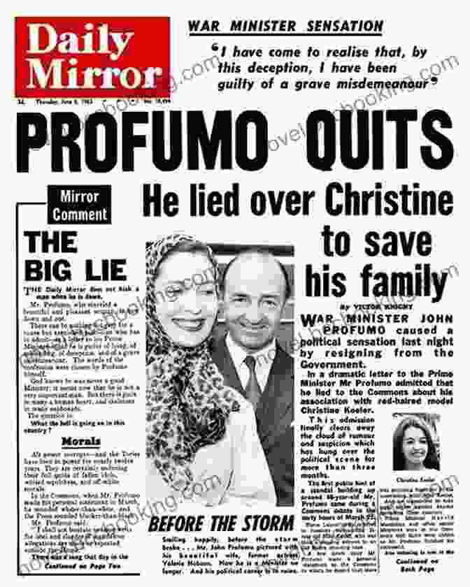 A Newspaper Headline Announcing The Profumo Affair, A Major Scandal Involving A British Government Minister And A Call Girl. The Crown: The Official Companion Volume 2: Political Scandal Personal Struggle And The Years That Defined Elizabeth II (1956 1977)