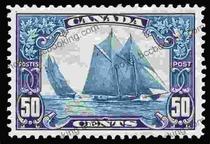 A Photograph Of A Canadian Postage Stamp Featuring The Bluenose, Showcasing Her Iconic Status As A Symbol Of National Pride Sailing For Glory: The Story Of Captain Angus Walters And The Bluenose (Stories Of Canada 10)