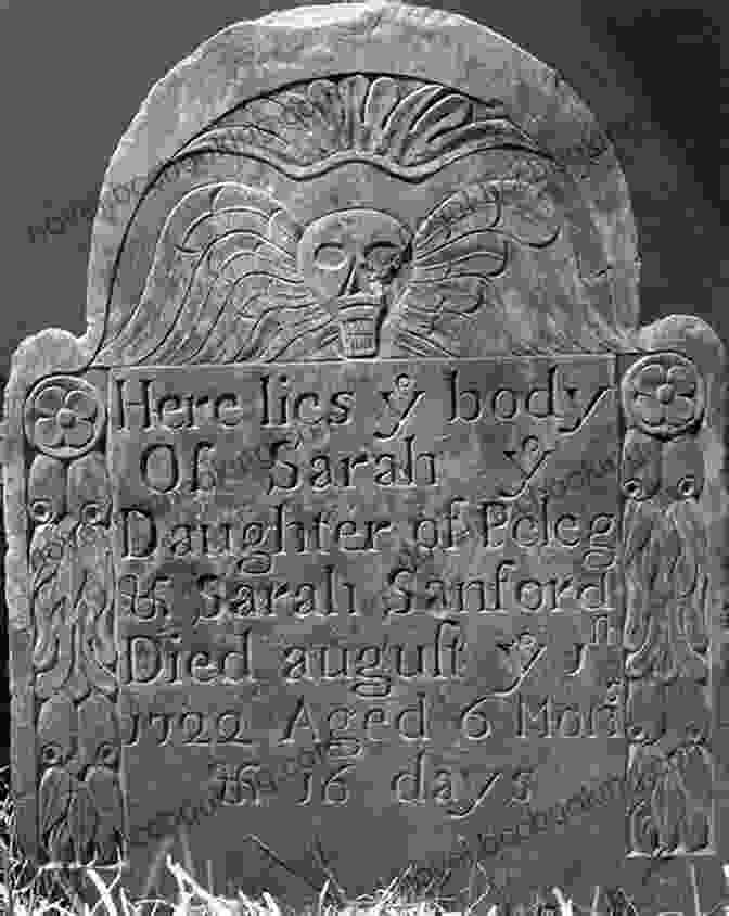 A Photograph Of A Gravestone With A Cherub Carving, Symbolizing The Innocence And Spirituality Of Children. Carved In Stone: The Artistry Of Early New England Gravestones