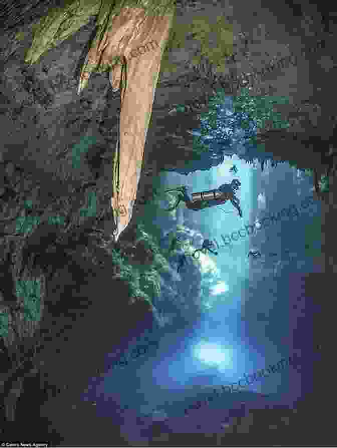 Divers Explore An Underwater Cave, Their Flashlights Illuminating The Darkness As They Search For Evidence. The Coral Bride (Detective Morales 2)