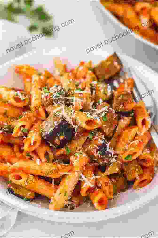 Pasta Alla Norma, A Classic Sicilian Dish With Eggplant, Tomatoes, And Ricotta Cheese. The Rough Guide To Sicily (Travel Guide EBook) (Rough Guides)