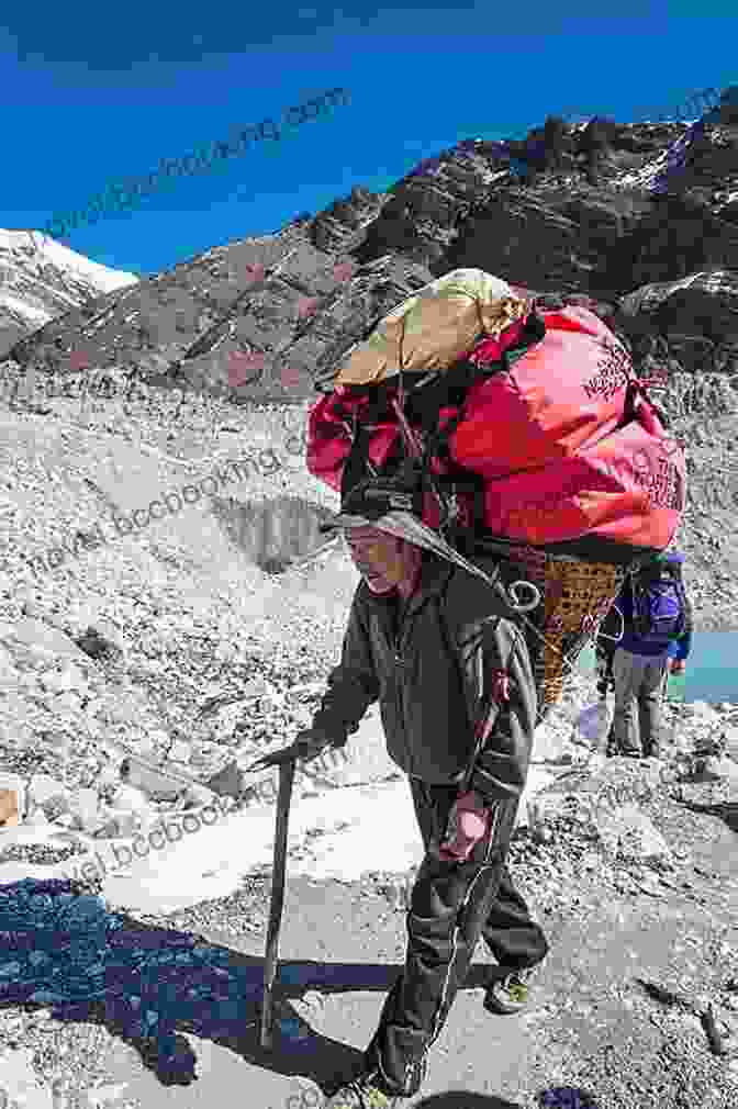 Sherpas Carrying Heavy Loads Up The Mountain, Against A Backdrop Of Rocky Terrain Everest: Expedition To The Ultimate